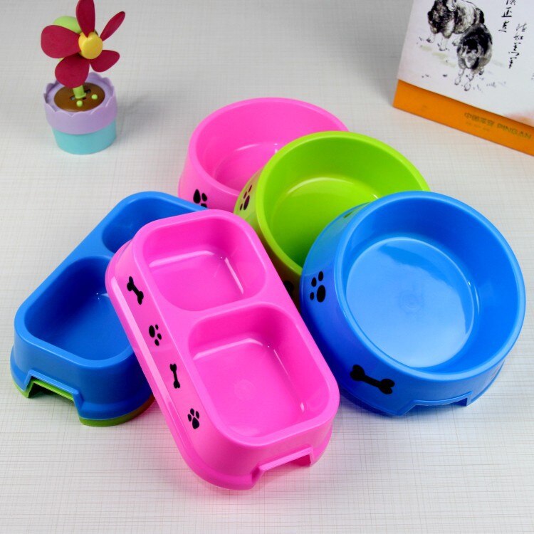 Cuenco para perros de plástico seguro y no tóxico para mascotas, comedero para perros grandes, gatos, almacenamiento de comida, cuenco impreso para comida y bebida para perros.