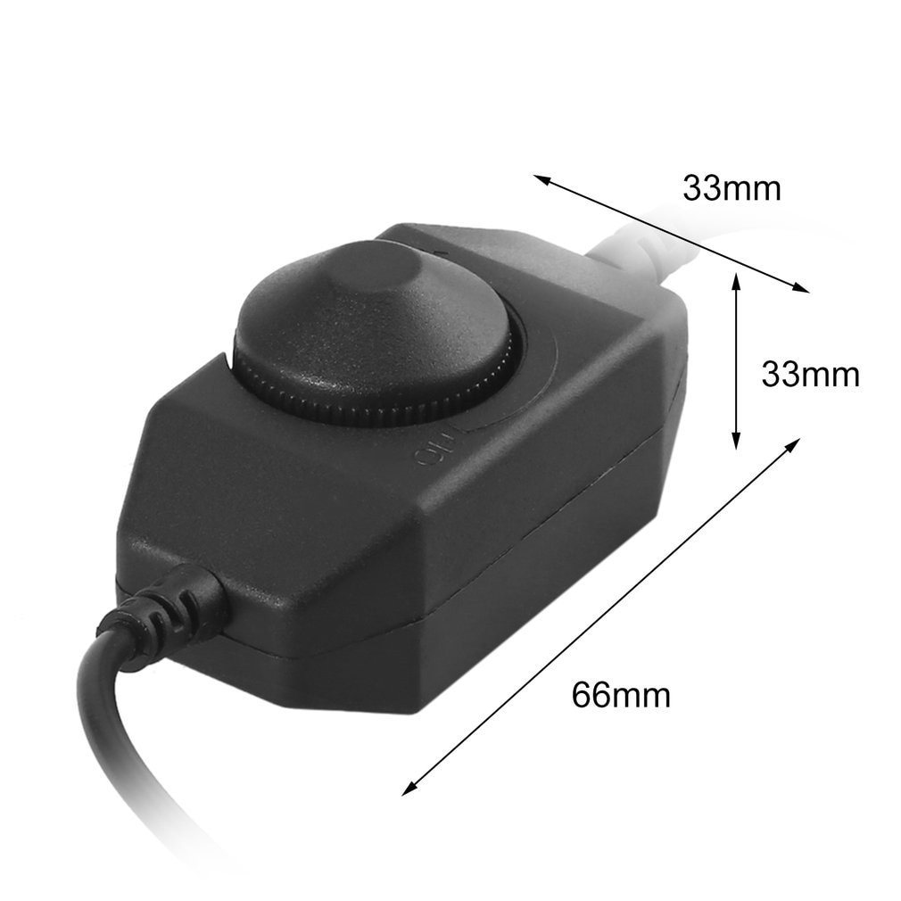 Black Manual Dimmer Brightness to DC Adapters for LED Single Color