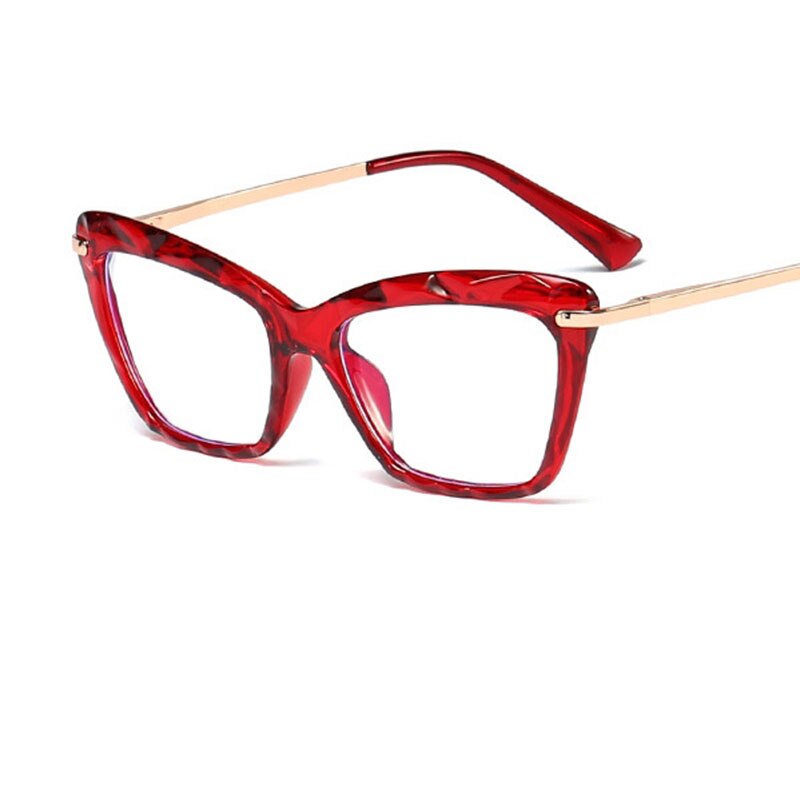 Montura de gafas cuadradas a la para mujer, montura de gafas de luz azul, lentes ópticas de ordenador, monturas transparentes