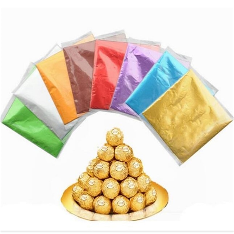 Chocolate Lolly Foil Wrappers Square 100pcs Sweets Candy Package Foil Paper