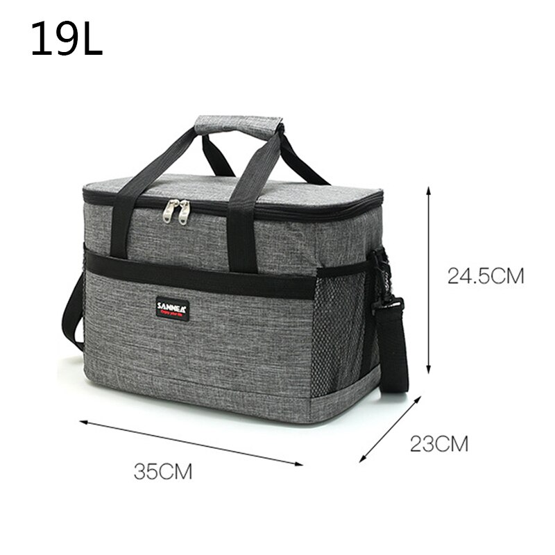 Sac de transport de nourriture thermique 19l, sac de repas isotherme pour enfants, femmes et hommes, glacière décontractée, sac de pique-nique