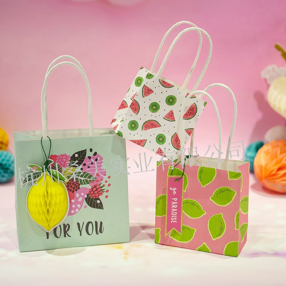 Paper Bag Sub-Fruit Paper Bag Carry Bag Storage Box Storage Bag Hawaii Basket for Flower Arranging