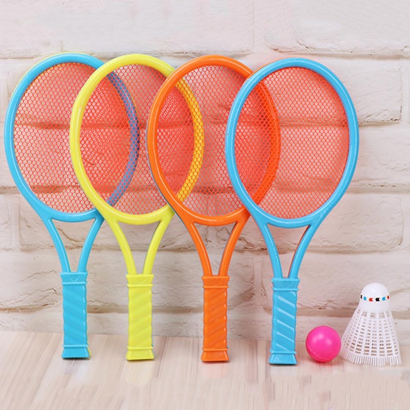 Crianças raquete de tênis crianças raquetes de tênis de praia profesional criança treinamento esportes ao ar livre badminton grip racquet brinquedo oval jogo