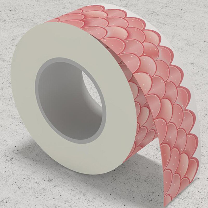 20M Gradient Bulletin Board Border Sticker Wavy Edge Scallops Straight Border Rim Classroom Home School Decor Party Supplies