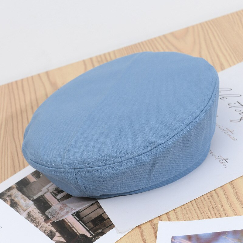 Nieuw Stijlvolle Vrouwen Meisje Achthoekige Baret Hoed Winter Herfst Retro Cap Effen Kleur Hoed DOD886: Blauw