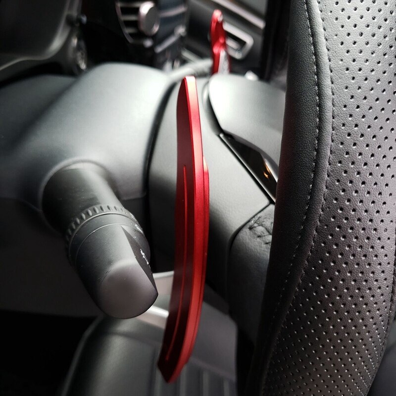 Red Aluminum Alloy Steering Wheel Paddle Shifter Extension for Mitsubishi Lancer Evo X