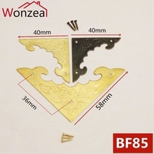 16pcs/Lot Iron Metal Angle Corner Brackets Gold Bronze 40mm Notebook Cover For Menus Photo Frame Furniture Decorative Protector