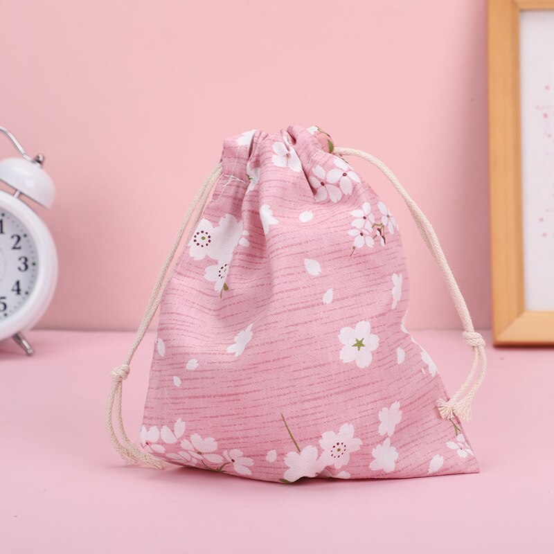 Retro Stijl Bloemen Opslag Tasje Vrouwen Afwerking Opslag Pouch Leuke Make-Up Tas Kerstcadeau Snoep Sieraden Organizer: L