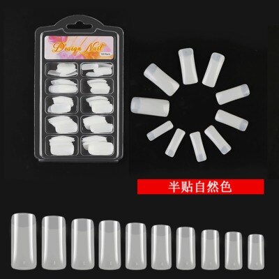 100 stuks/doos kunstmatige nageltips volledig dekkende nagels gekleurde nageltips acryl transparante nagelcapsules franse manicure nepnagels: 4