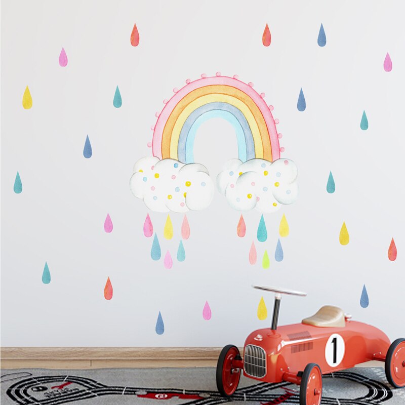 Tofok Raindrops Art Mural Wall Sticker Bedroom Kitchen Living Room Wallpaper Poster Home Decoration