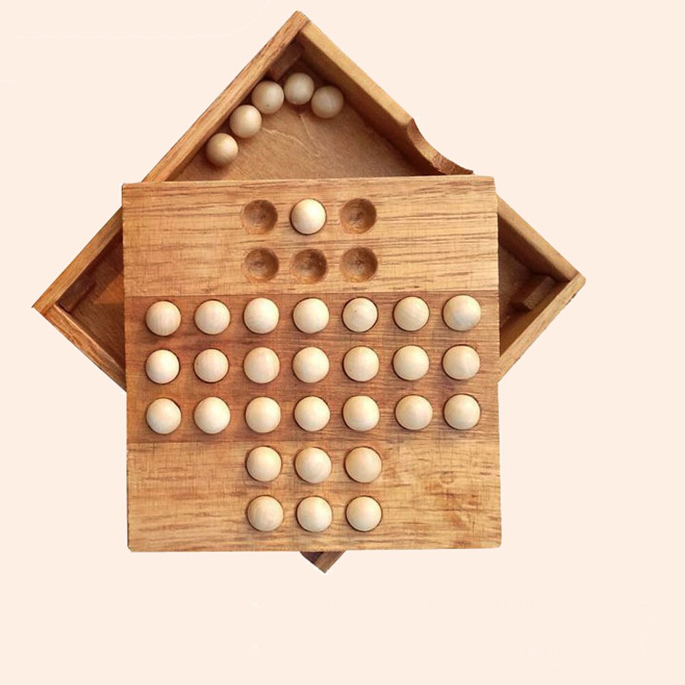 Einzigen Holz Solitär Spiel freundlicher Schach Bord Unterhaltung Erwachsene ungiftig Entwickeln Intelligenz Pädagogisches Spielzeug Klassischen