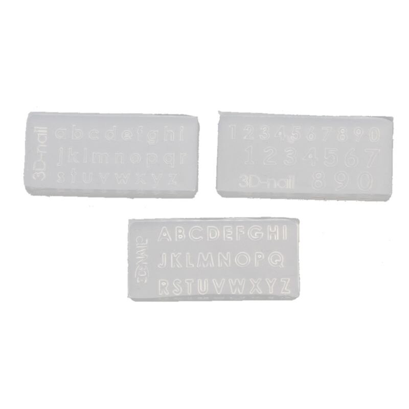 3Pcs Kleine Größe Zahlen Buchstaben Form Kit Alphabet Anhänger UV Harz Silikon Form