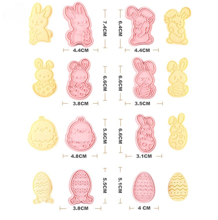 Ostern Kunststoff Cookie Cutter Kaninchen Ei Keks Cutter Glücklich Ostern Dekorationen Für Heimat Hase Ostern Partei Liefert freundlicher: 1