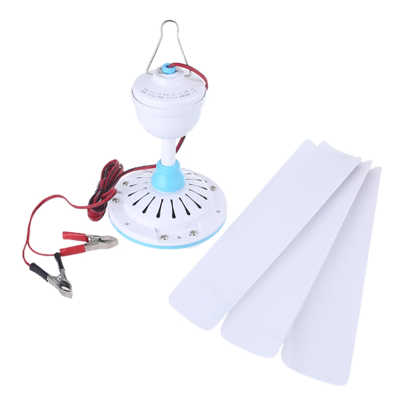 12V wyciszenie wentylator sufitowy 19.6 calowy cichy namiot kempingowy wiszący wentylator bez przełącznika 230cm kabel na zewnątrz piesze wycieczki łóżko domu piknik: 90CM