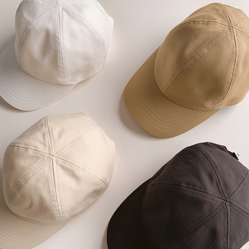 Vrouwen Hoeden Eenvoudige Baseball Cap Katoen Gemengd Pure Kleur Casual Mode Hoed 4 Kleuren Beschikbaar
