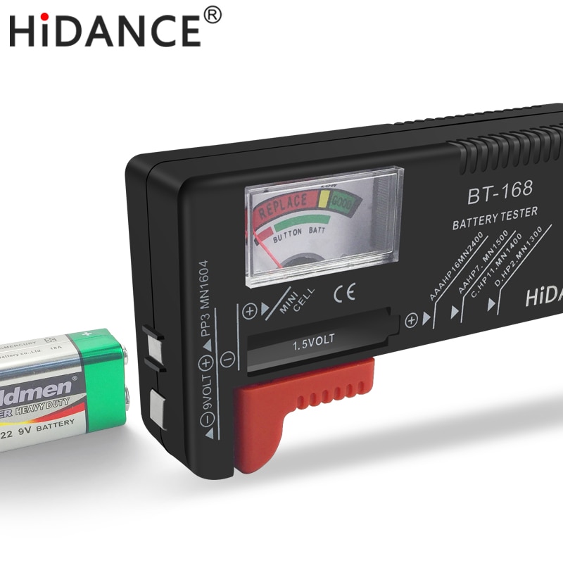 HiDANCE battery tester capacity aa aaa 1.5v 9v power supply check meter dc electronic load resistor discharger indicator test