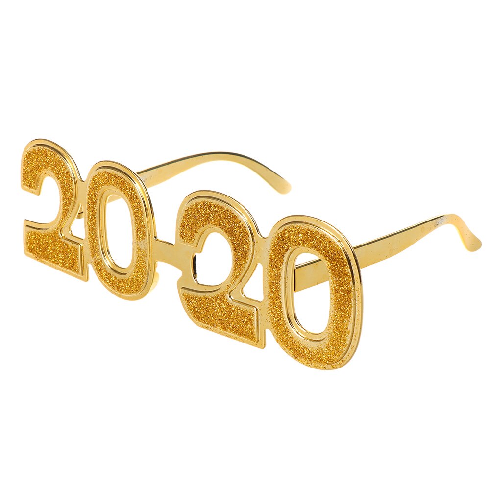 Jaar Lenzenvloeistof Grappige Glitter Eyewear Oudejaarsavond Party Bril Foto Prop Voor Gelukkig Nieuwjaar