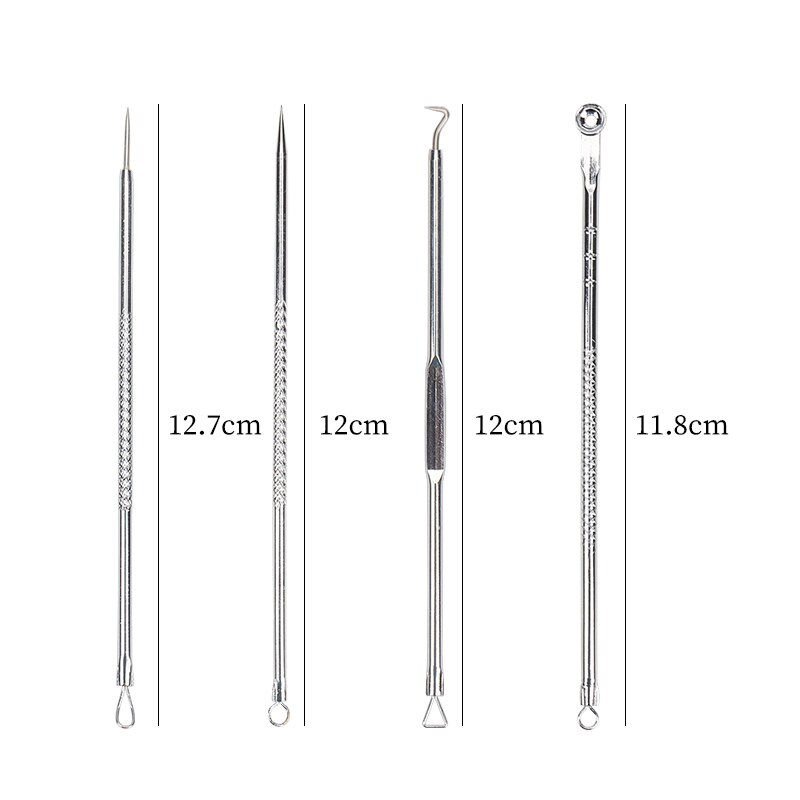 4pcs/set Rose Gold Blackhead Comedone Acne Pimple Belmish Extractor Vacuum Blackhead Remover Tool Spoon for Face Skin Care Tools