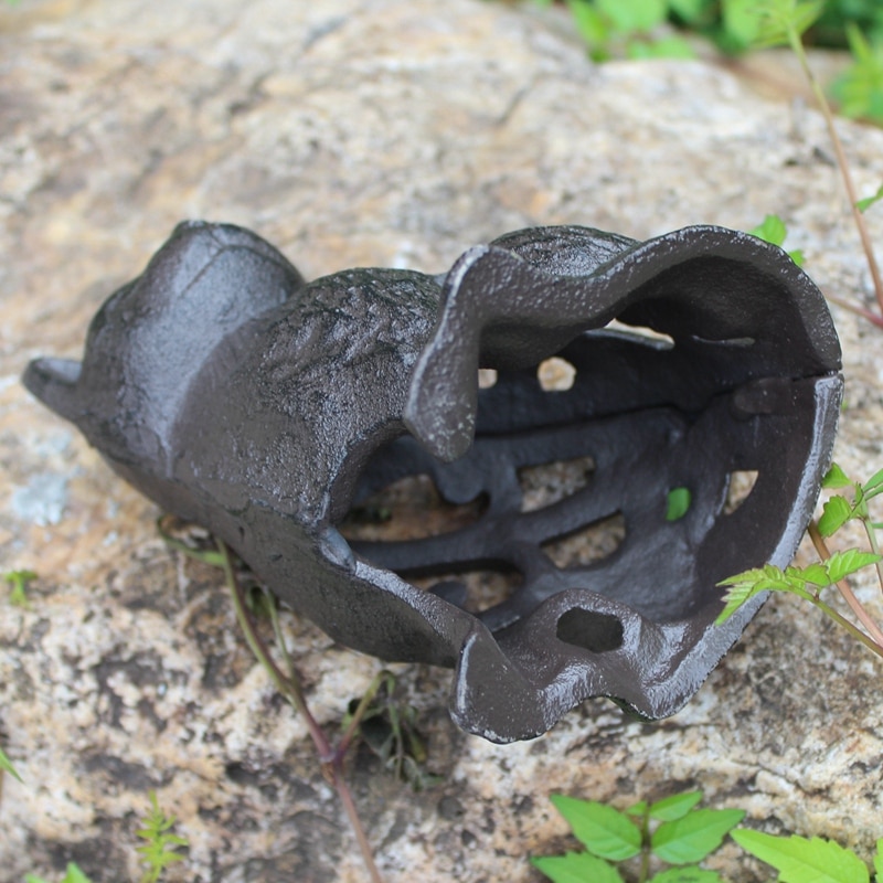 Antique Black Cast Iron Hollow Cat Figurines Home Garden Decor Handmade Cat Animal Statue Indoor Outdoor Metal Candle Lantern