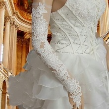 Gants de mariage pour femmes mariés, longs, sans doigts, en dentelle, en stock, , nouveauté