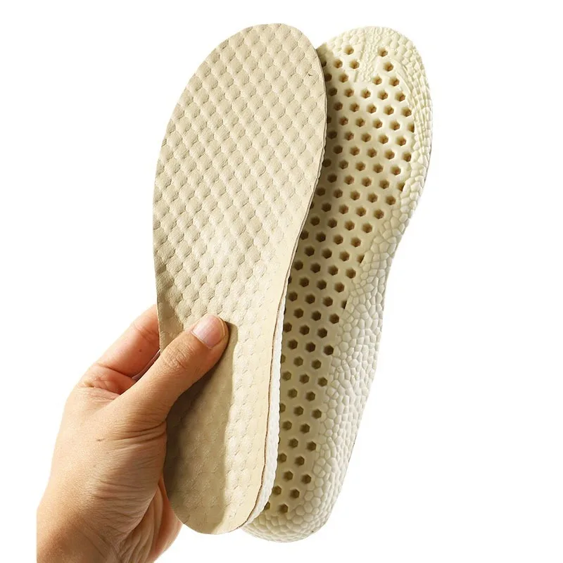 New 1 of leather shoe insoles for feet, shock absorption, leisure/sport, latex insole, non-slip pads, comfortable soft shoe sole