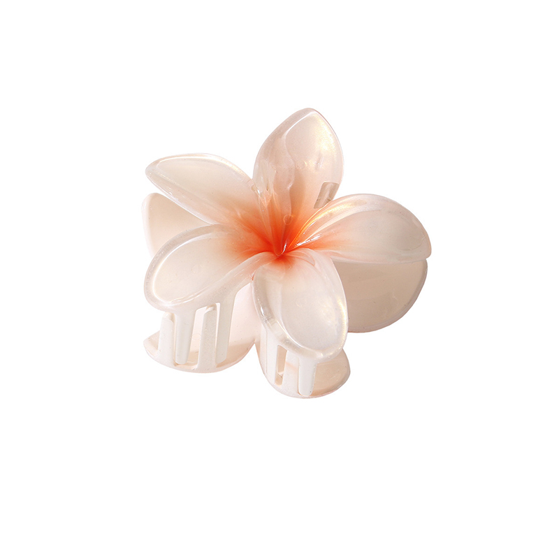 Pinza para el pelo con forma de flor para mujer y niña, pasadores de horquilla, soporte para cola de caballo, accesorios para la cabeza de playa, 8CM: Naranja