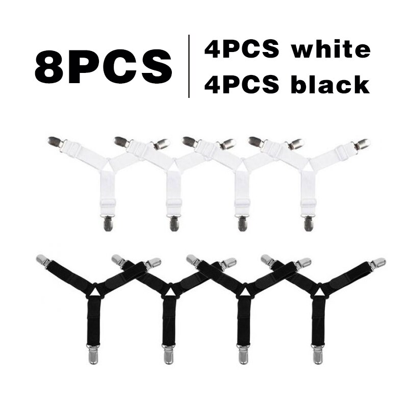 4 sztuk/zestaw łóżko sypialniane arkusz klip materac łączniki przydatne elastyczna osłona koce chwytaki uchwyt mocowania antypoślizgowy pas DIY: 4white4black