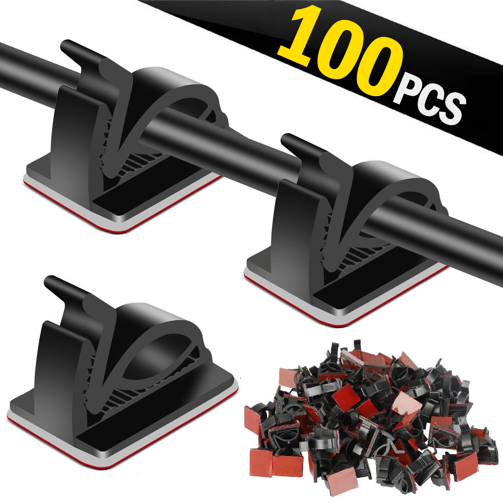 Selbstklebende Kabel-Organizer-Clips, verstellbar, für den Schreibtisch, ordentliches Kabel, Kabelmanager, Befestigungsklemme, USB-Kabel-Befestigungsclips für das Heimbüro