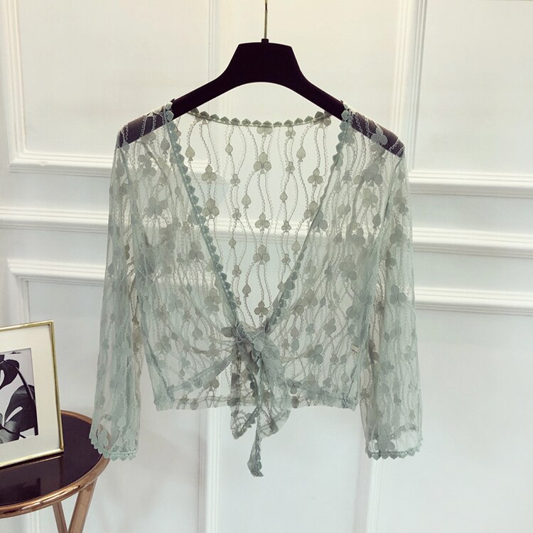 Apricot White Black Shrugs For Women Bolero Open Front Lace Bolero Cardigan Wraps Jacket For Wedding Party Dress Cape Cover Up: Green