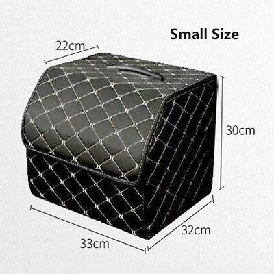 Waterproof Cargo Storage Box PU Leather Trunk Organizer Folding Car Storage Car Trunk Stowing Tidying for Car SUV: Small Size