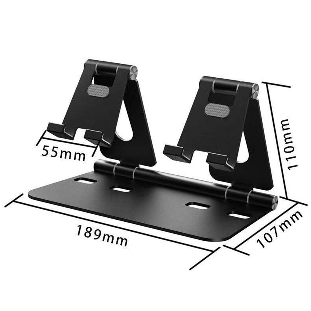 Dual Gerät Aluminium Faltbare Desktop-Halter für Handy Tablet 270 ° Rotation Einstellbar Stehen für Smartphone iPhone iPad