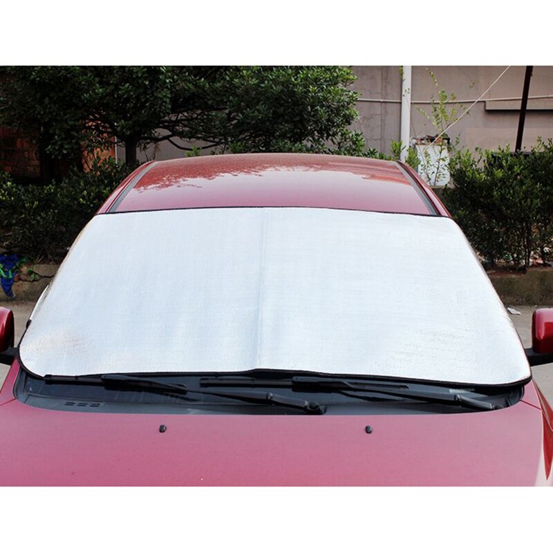 Sombrinha Dobrável Brisa Dianteiro E Traseiro do carro Sol Janela Sombra Prata 140X70 Cm