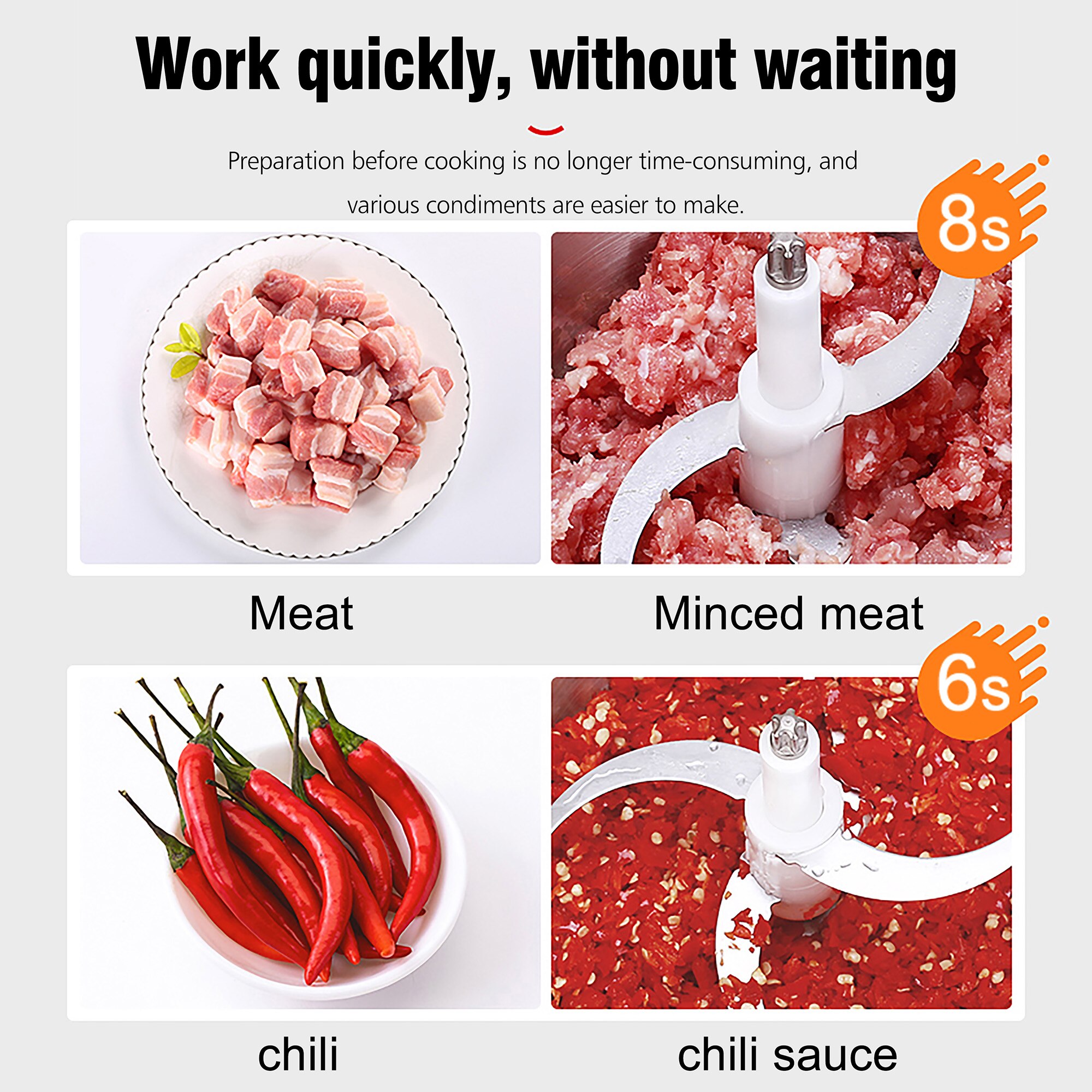 Sonifer – hachoir à viande électrique 2 vitesses en acier inoxydable, robot ménager, trancheur de cuisine, batteur d&#39;œufs, ail et légumes