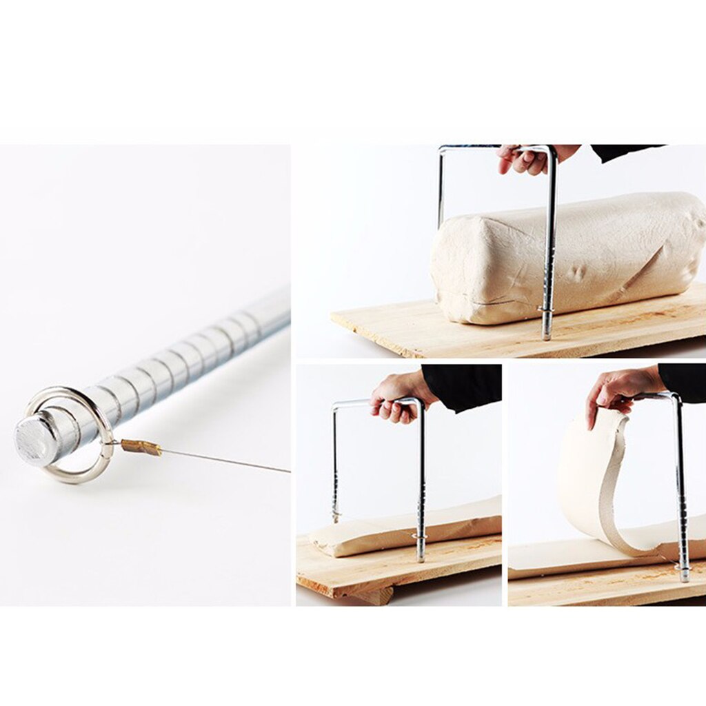 Easy Operating Stainless Steel Wire Clay Cutter Pottery Craft Cutting Tool DIY Supply