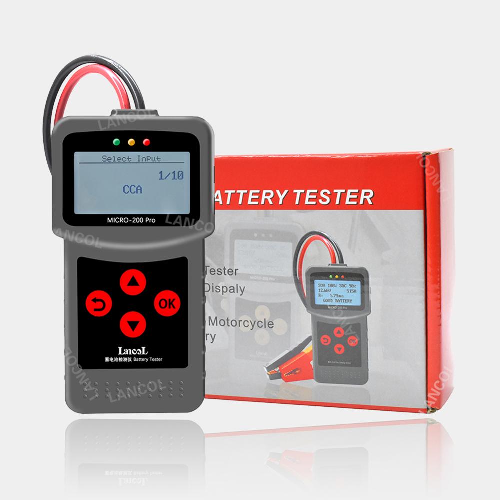 Bilbatteri tester 12v/24v digital bilbatteri systemanalysator micro -200 pro 40-2000 cca 220ah til