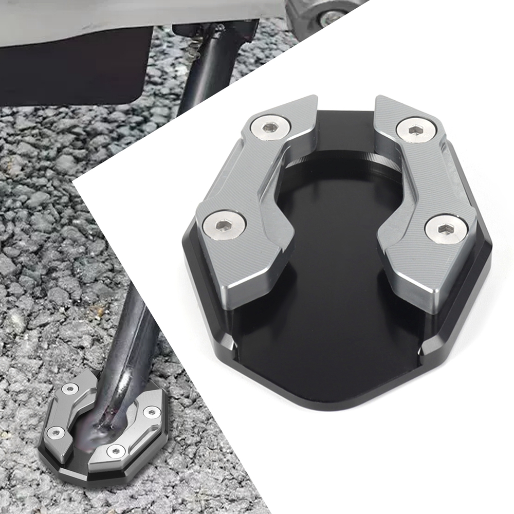 Universele Scooter Motorcycle Bike Kickstand Extender Voet Zijstandaard Extension Pad Ondersteuning Plaat Antislip Vergrote Basis: Donkergrijs