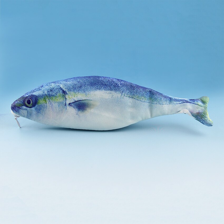 1 PC Fish Shaped Pencil Bags Animal Pencil Box Pencil Case of Large Capacity School Funny: Blue