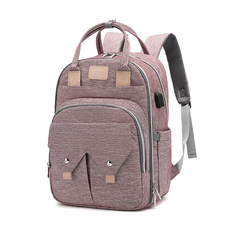 Stijl Luiertas Multifunctionele Grote Volume Mother 'S Tas Usb Oplaadbare Verpleging Rugzak