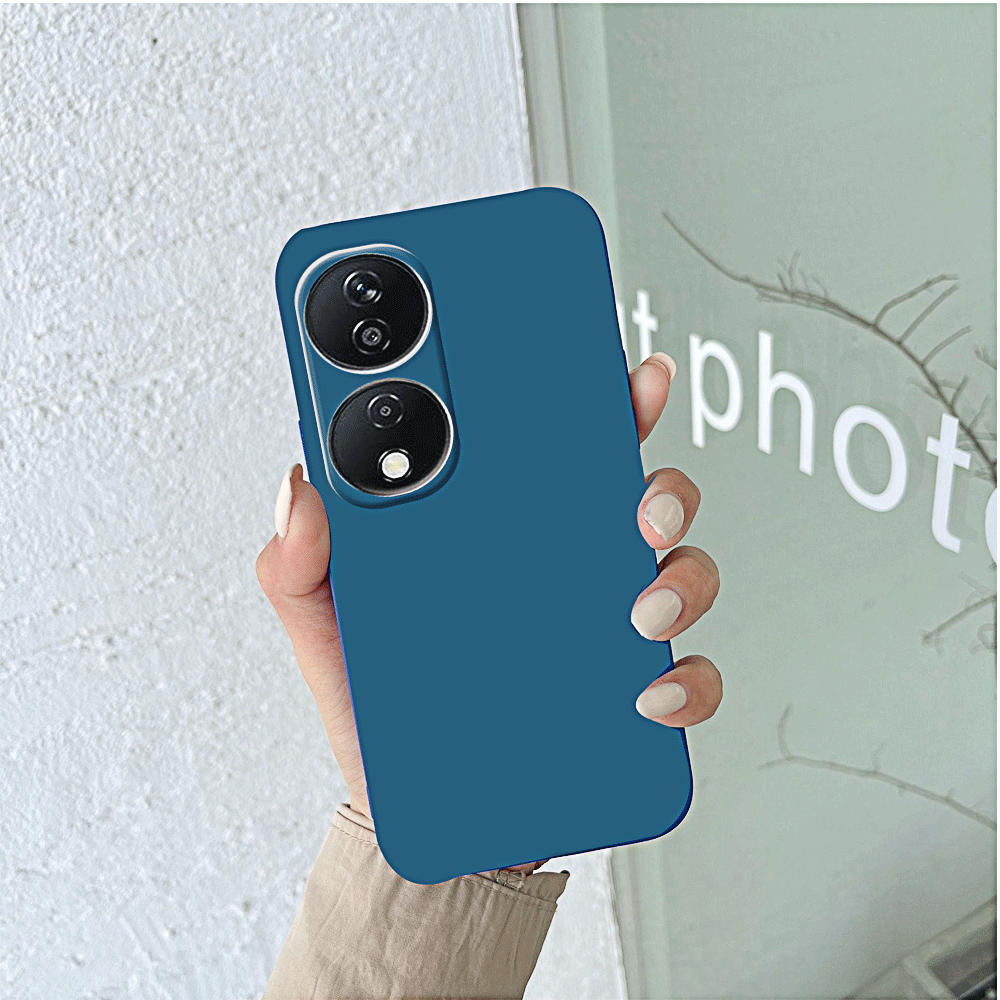 Coque de téléphone en Silicone liquide, étui arrière de protection en TPU pour Huawei Honor X7b X9b X9a X8b X8a X8 5g X7a X8 4g X6a 5g X6s: plastique / Bleu