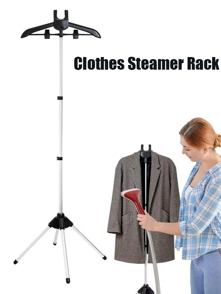 Rack telescópico para vapor de roupas, dobrável, tecido vertical, pendurado e engomar, suporte portátil para engomar a vapor, cabide de pano