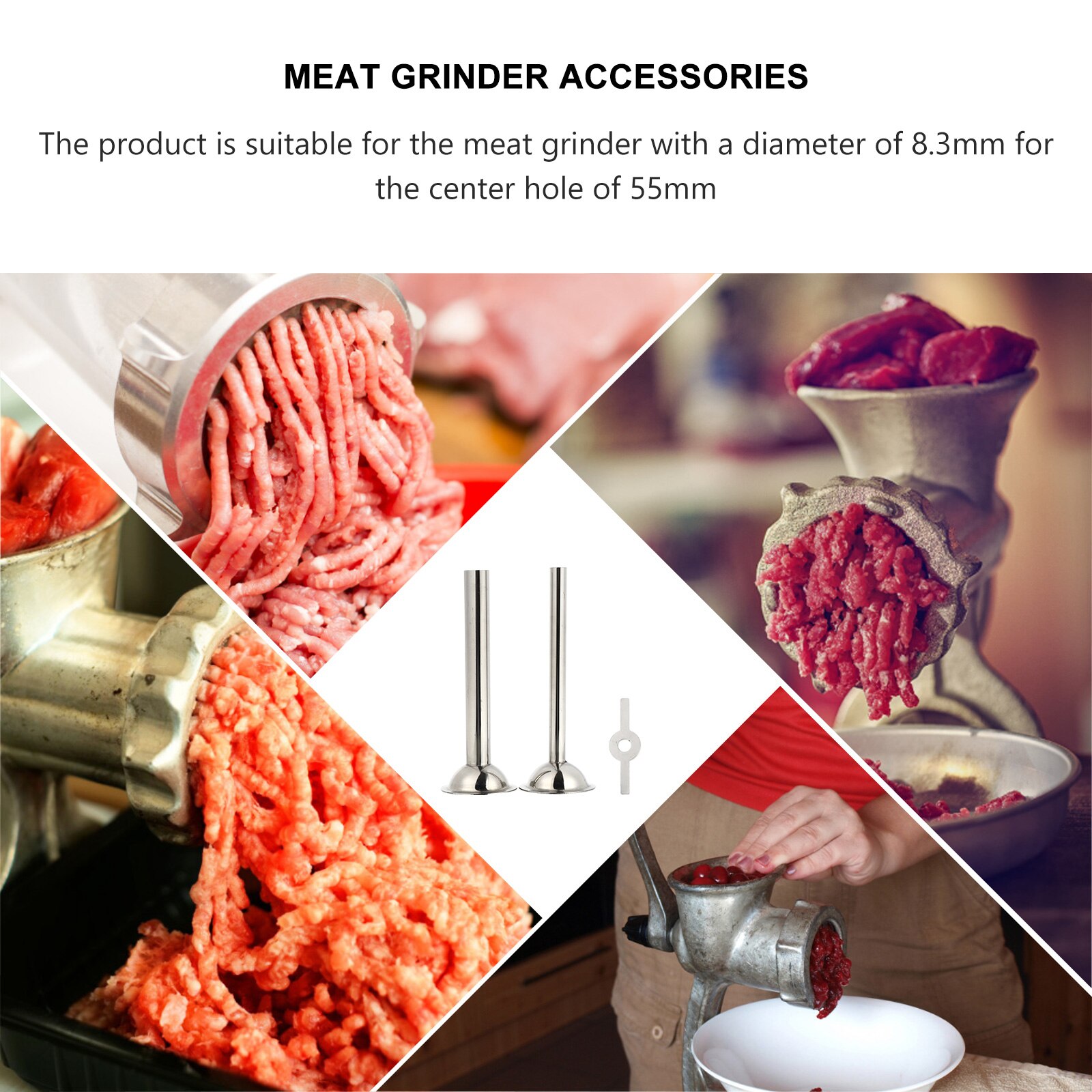 A Set Durable Sausage Making Tool Stainless Steel Meat Grinder Sausage Accessories