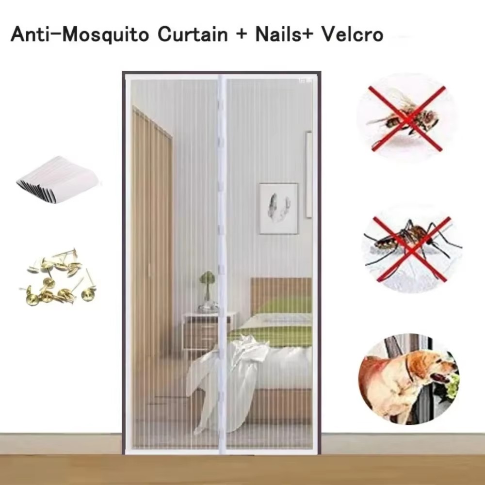 Magnetic Mosquito Net for Doors & Windows, Auto-Close Fly Screen, Ventilation Mesh, No Drill Easy Install: 6*2.6 / green