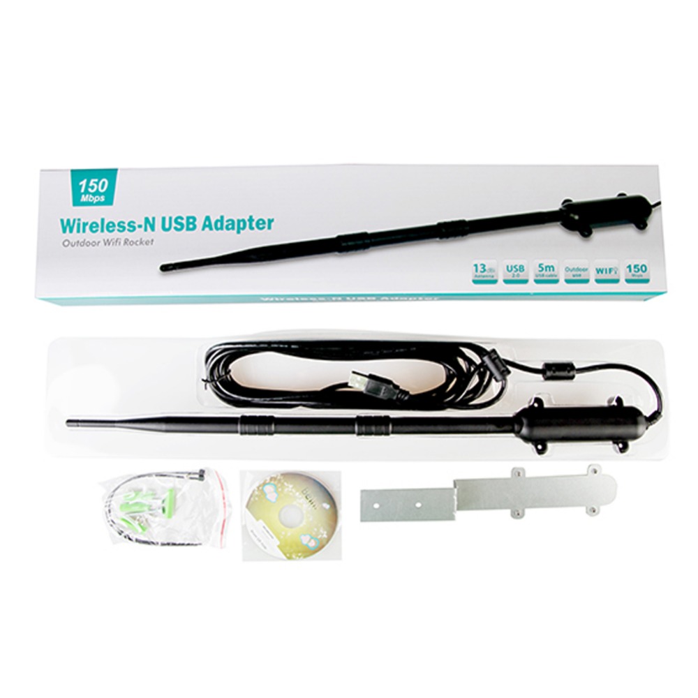 Hög effekt utomhus wifi usb adapter signalförstärkare usb 2.0 trådlös mottagare wifi antenn 802.11b/ g/n