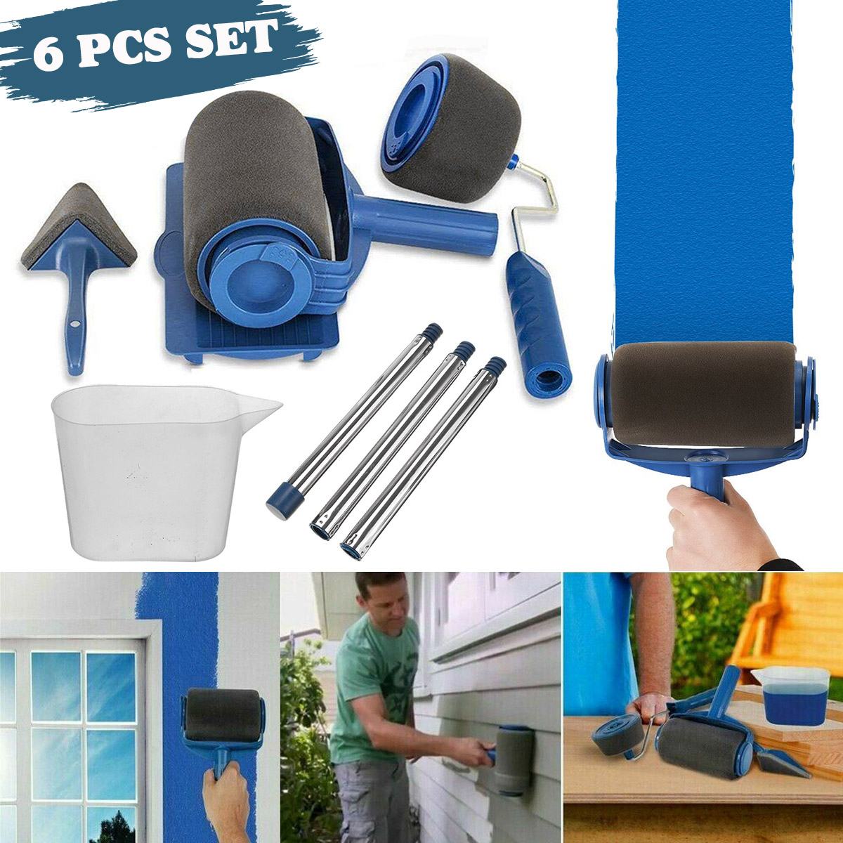 5/6 Pcs Wall Decorate Painting Roller Brush Set Paint Runners Brush Kit Multifunctional House Paint Rollers Runners Pro Tool Set