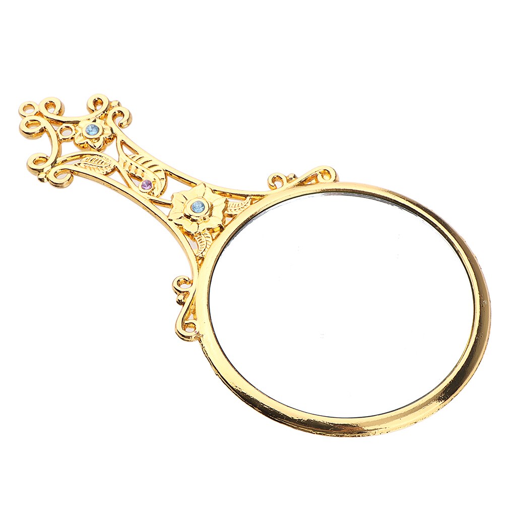 Beauty Vintage Makeup Mirror, Antique Handheld Vanity Table Compact Mirrors - For Salon/Retail/Personal Use: Golden 