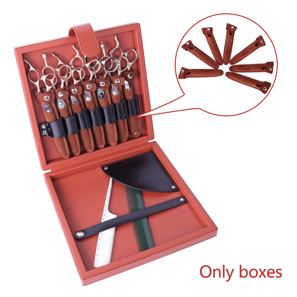 Kapper Schaar Box Praktische Salon Thuis PU Lederen Tool Case Kapper Draagbare Opslag Professionele Houder Organizer Effen