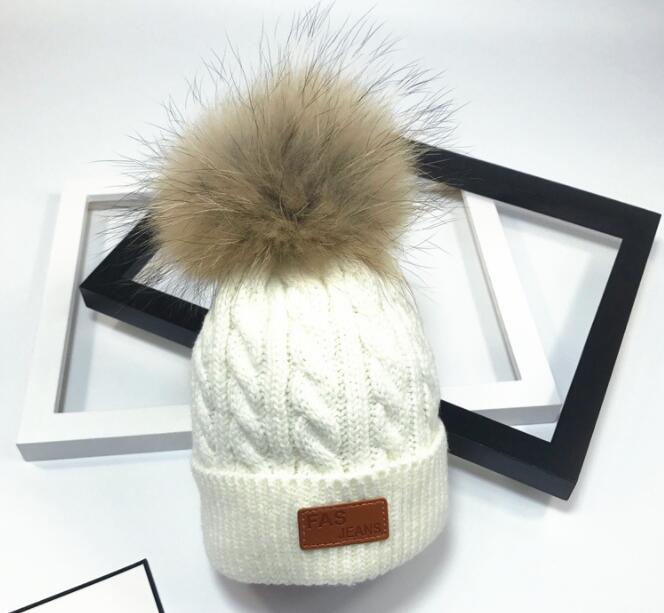 ¡Novedad! Gorro de invierno de Pom para niños, gorro tejido para niñas, gorro grueso para bebé, gorro cálido de invierno para niña