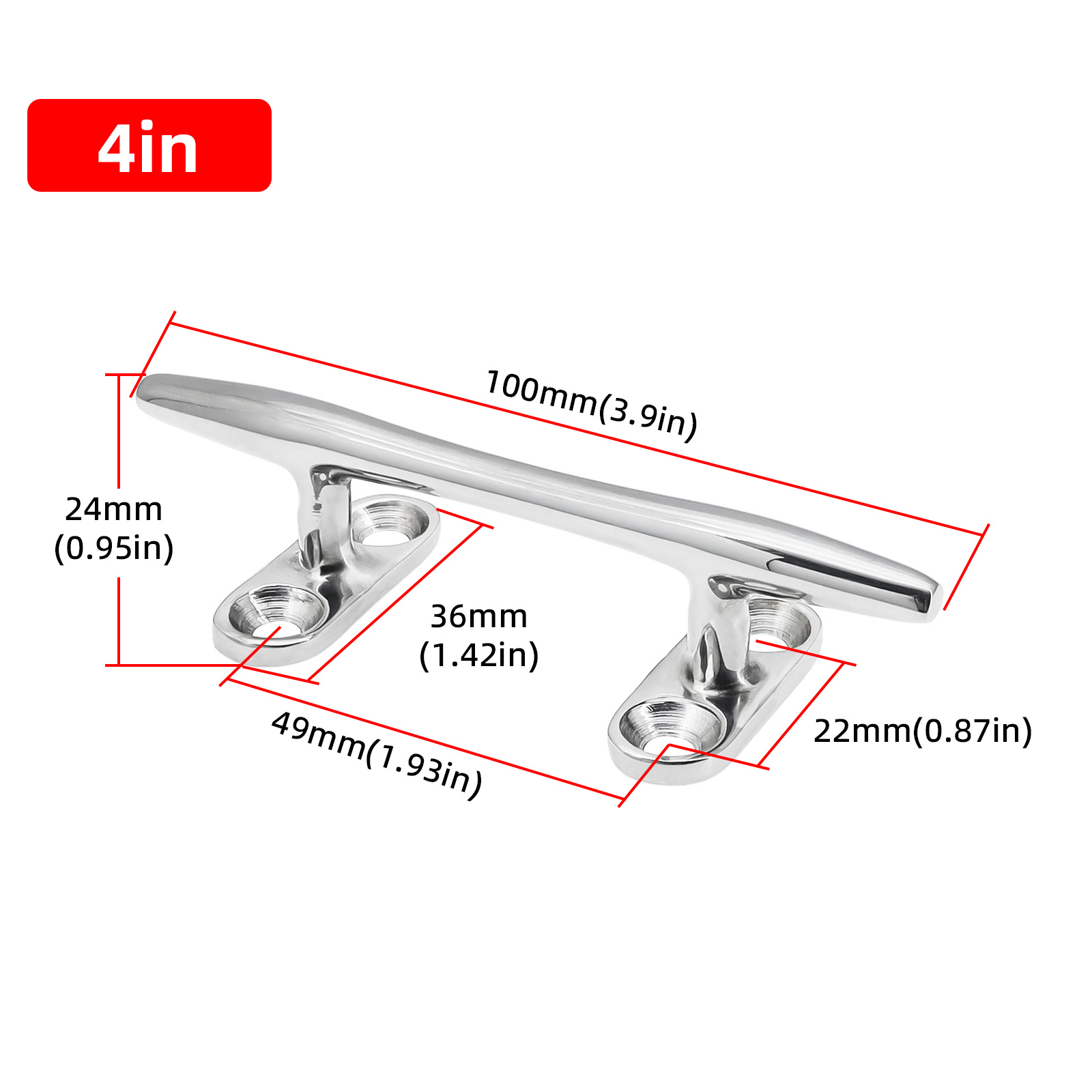 4/5/6 // 8/10/12 Inch Ligplaats Schoenplaten 316 Roestvrijstalen Boot Klampen Lage Platte Klamp Zware Boot Holle Basis Schoenplaatjes Voor Boot