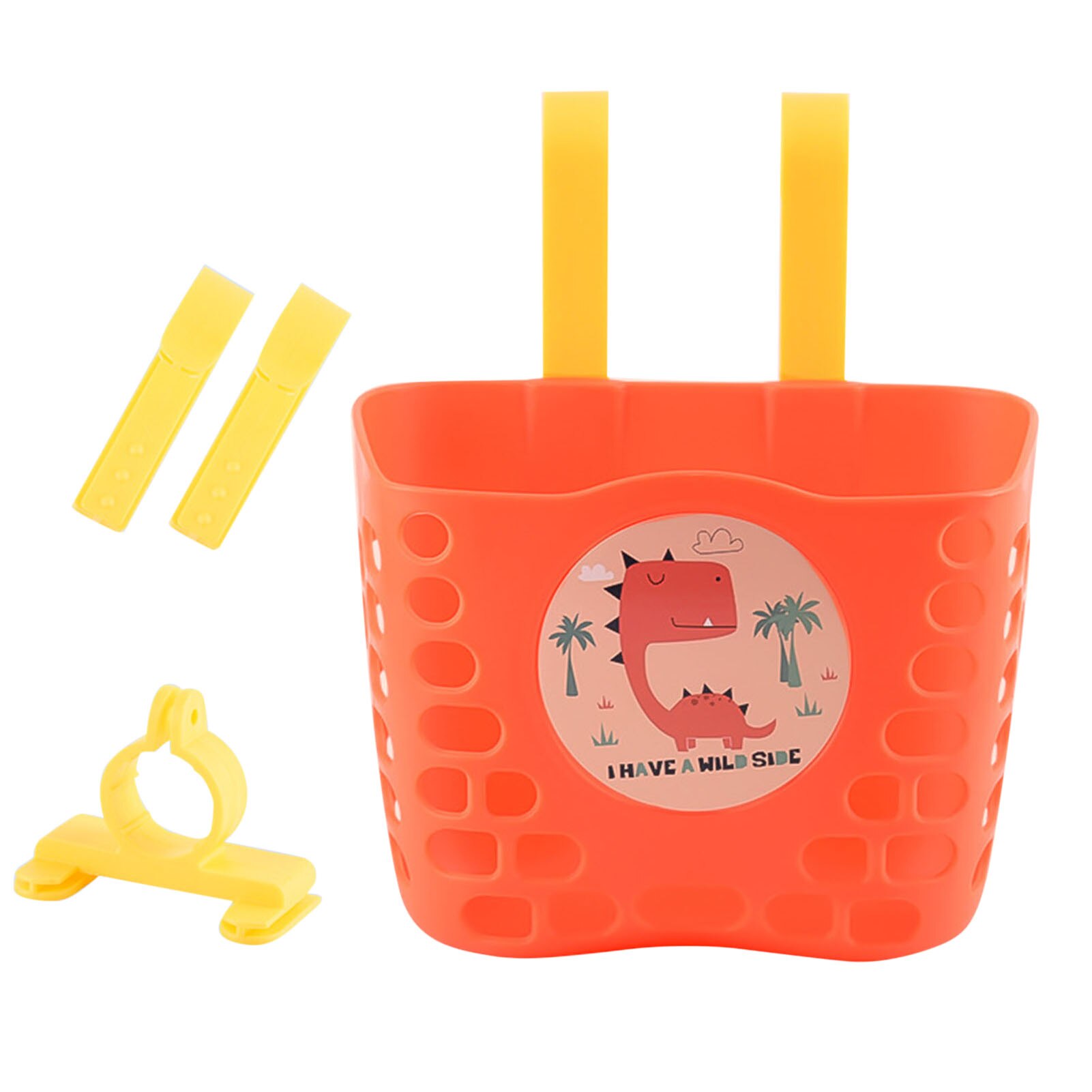 Kids Bike Pannier Basket Children Bicycle Scooter Front Basket Hanging Outdoor Cycling Storage Front Shopping Kids Accessories: Orange