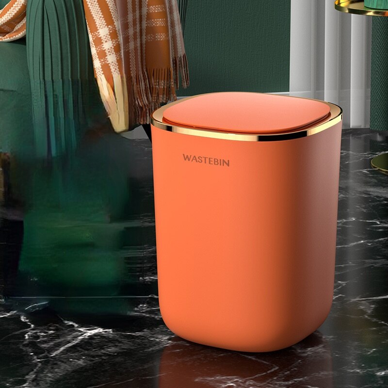 Indoor Prullenbak 12L Grote Vuilnis Opbergbak Keuken Woonkamer Smart Sensor Prullenbak Duurzame Metalen Vuilnisbak Vuilnisbak (Roze